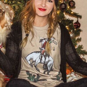 Bronc Busting Santa Tee